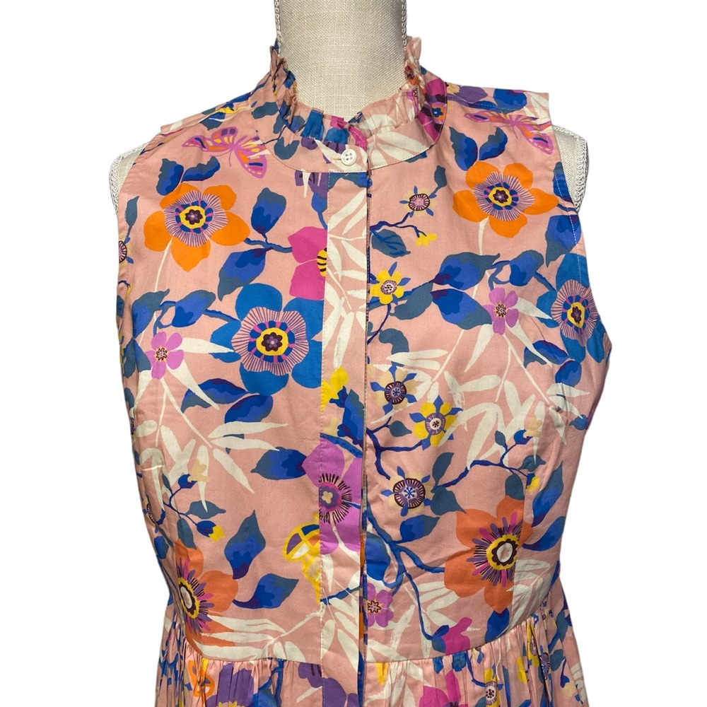 EUC J. Crew Floral Midi Dress - Pink and Blue - Picture 5 of 16